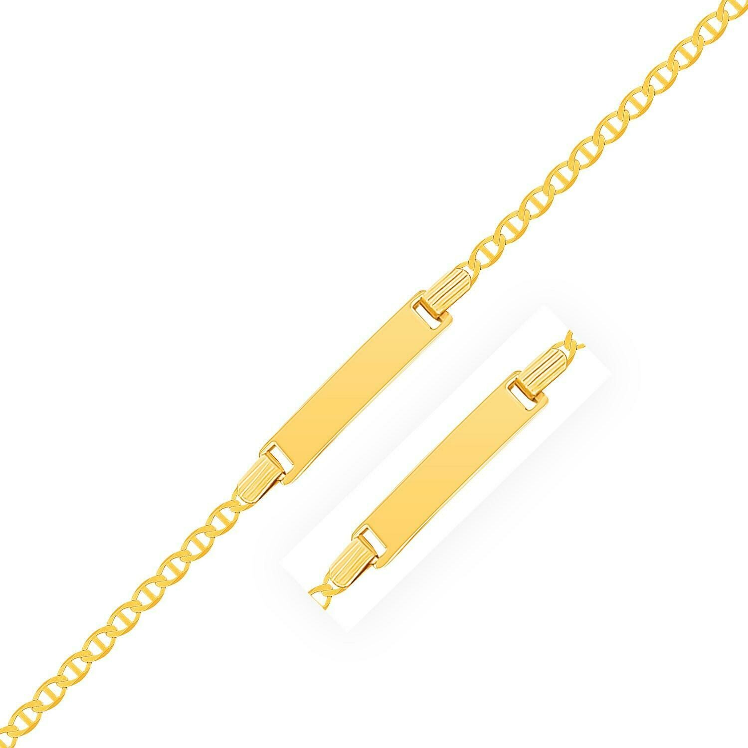 14k Yellow Gold Mariner Style Link Children&#39;s ID Bracelet