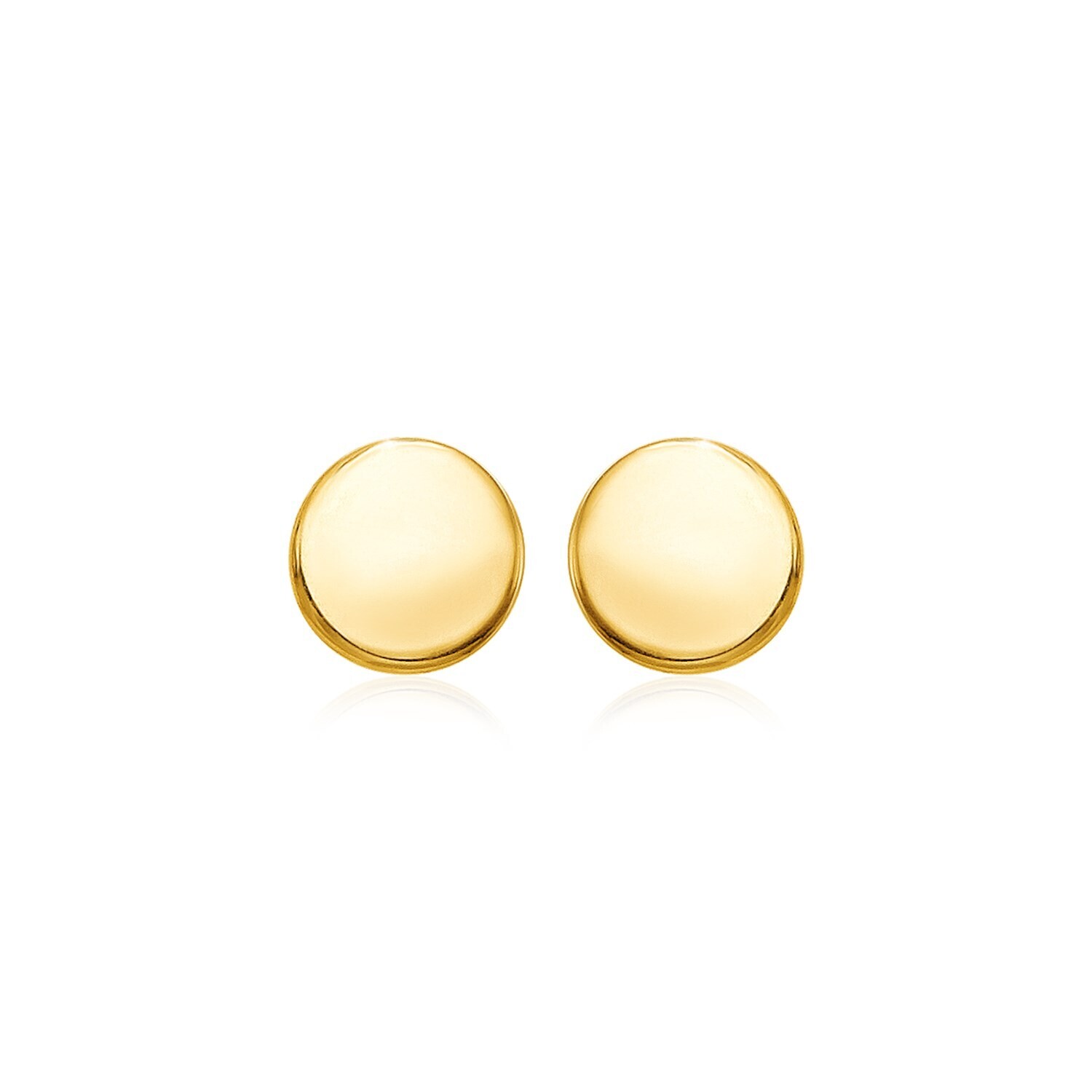 14k Yellow Gold Polished Round Post Earrings