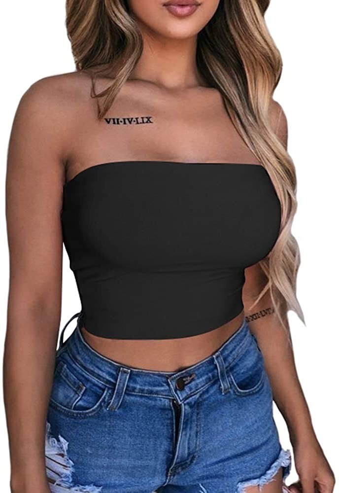 Women Off Shoulder Elastic Tube Top Bra Blouse
