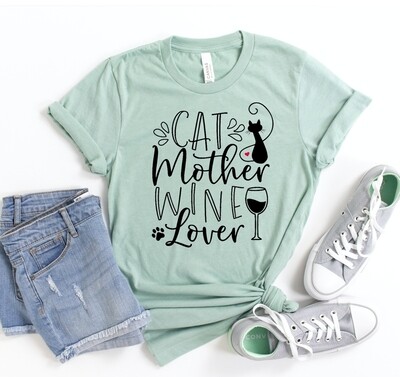Cat Mother Wine Lover T-shirt