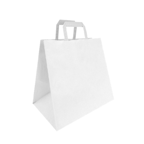 BIO Kraft Carrier Bags 26+17x25cm/80g （White)