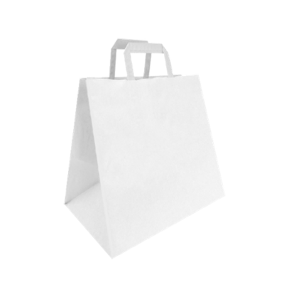 BIO Kraft Draagtassen 26+17x25cm/ 80g （Wit)