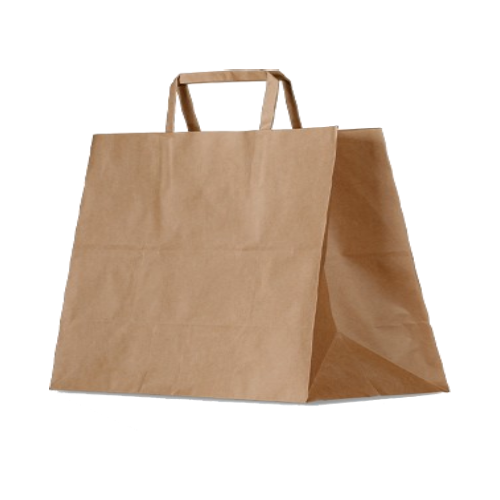 BIO Kraft Carrier Bags 32+17x25cm （Brown)