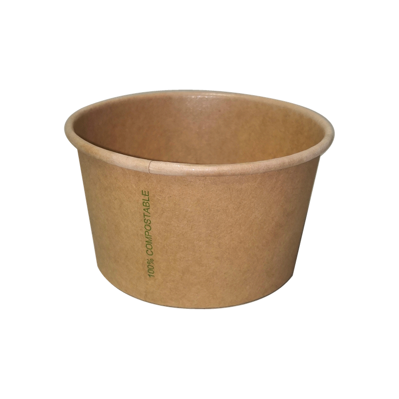 BIO Kraft/PLA Multi-food Beker 350ml/12oz