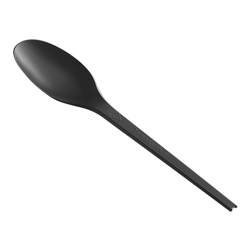 BIO Composteerbaar CPLA Lepel 16.5cm (Zwart)