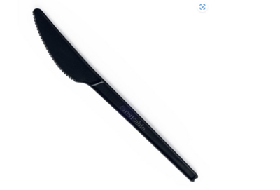 BIO Compostable CPLA Knife 17cm Black