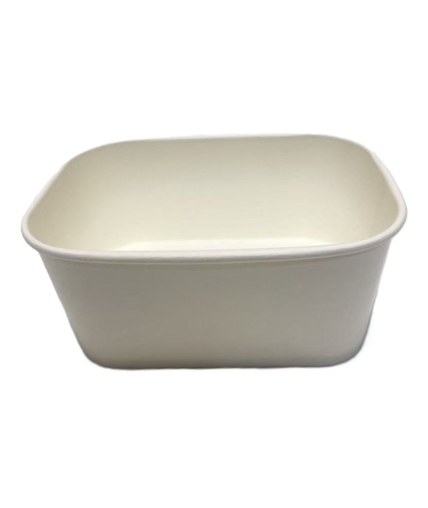 Rechthoekige witte papier/PE container 1000 ml