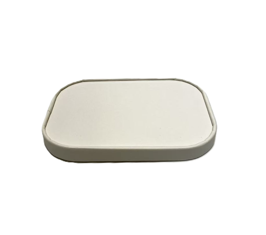 Witte rechthoekige PE-container papieren deksel