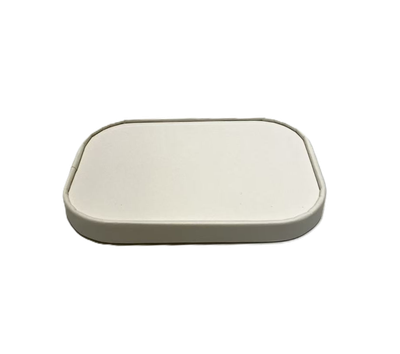 Witte rechthoekige PE-container papieren deksel