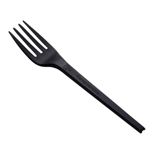BIO Composteerbaar CPLA Vork 17cm (Zwart)