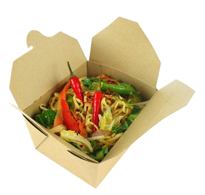 N°4 Kraft Take away box (2300ml) PE