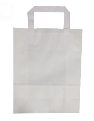 RAJA Plain White Paper Carrier Bags With Folded Handles - View #10