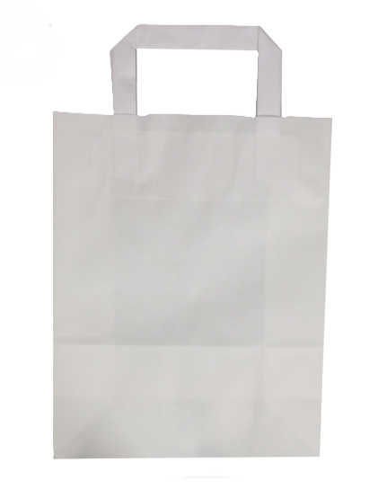 BI0 Witte Draagtassen 22+10x28cm/80g  (Wit)
