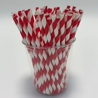 Red Stripe Paper Straws 6×145mm – 5000 pcs