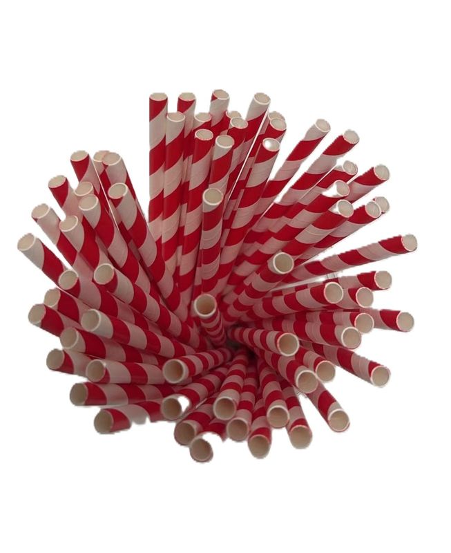 Red Stripe Paper Straws 6×145mm – 5000 pcs