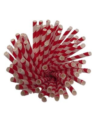 Red Stripe Paper Straws 6×145mm – 5000 pcs