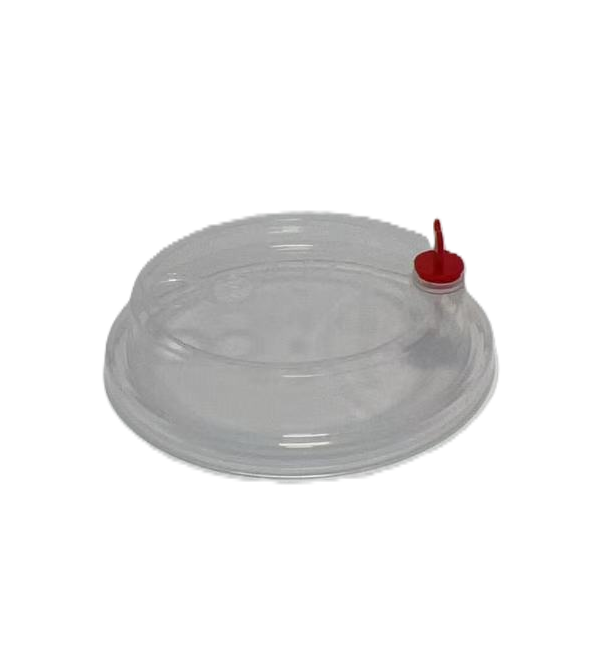 90mm PP Flat Lid with Red Heart Plug, Suitable for PP Cups