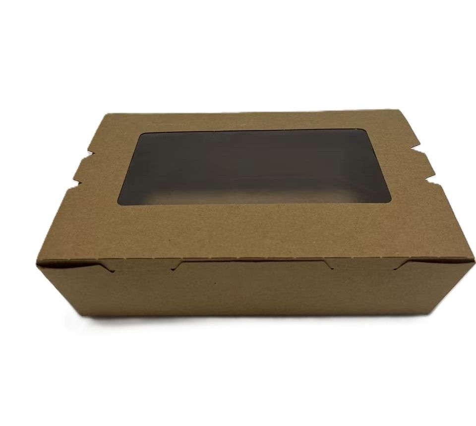 Kraft Saladebox met Venster PE