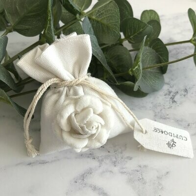 DIY Cotton White rose pouch