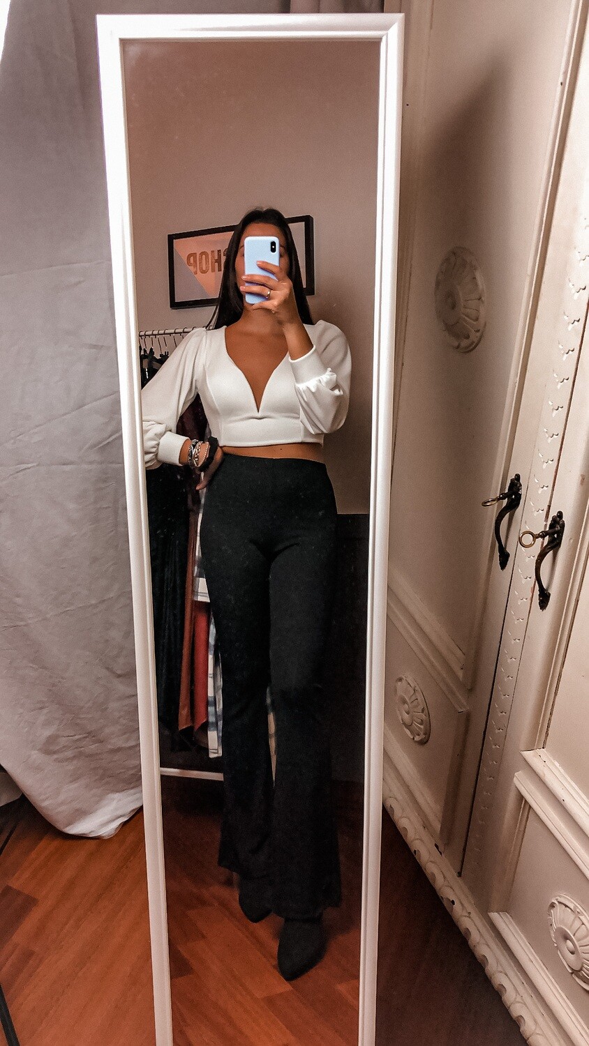 Maglia in velluto scollo a V