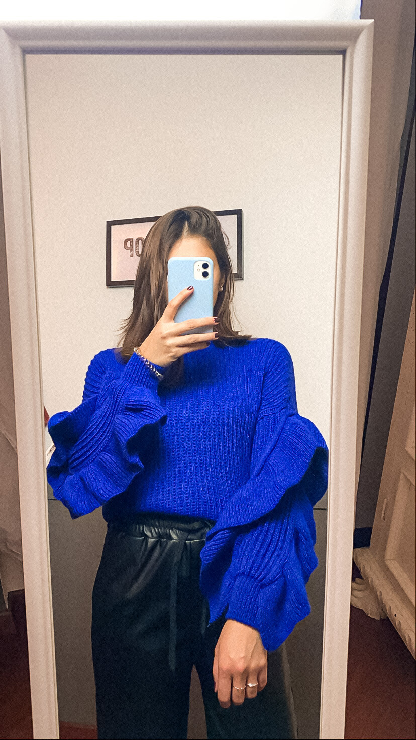 Maglione manica a farfalla