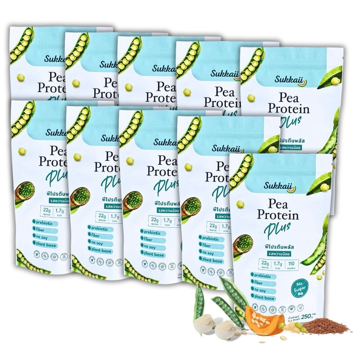 พีโปรตีนพลัส รสจืด 250g 10 ถุง