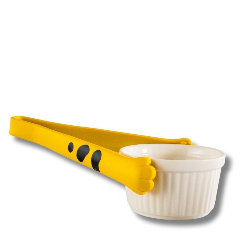 ที่คีบอาหารมือแมว ซิลิโคน สีเหลือง Catch Cat Tongs
