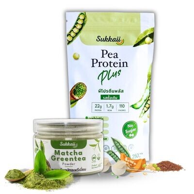 ชุดพีโปรตีนพลัส รสดั้งเดิม ผงมัทฉะชาเขียว