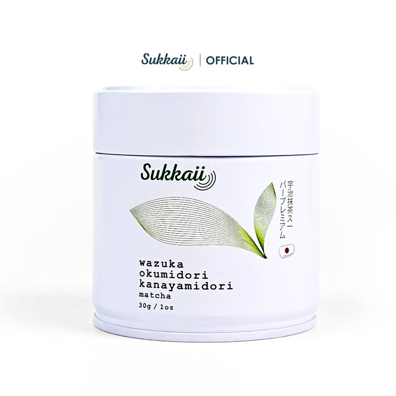 มัทฉะ ญี่ปุ่นแท้ ซิงเกิลออริจิ เบลนด์ กานายามิโดริxโอคุมิโดริ จากวัดซุกะฟูจิโตเกียว 30 กรัม