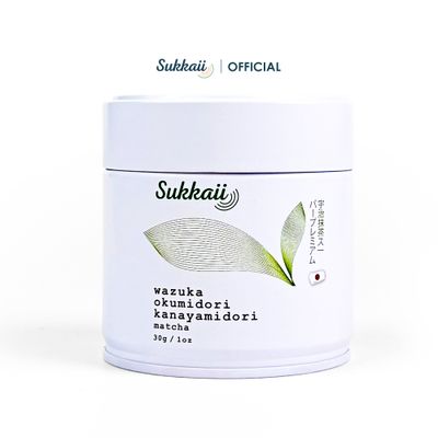 มัทฉะ ญี่ปุ่นแท้ ซิงเกิลออริจิ เบลนด์ กานายามิโดริxโอคุมิโดริ จากวัดซุกะฟูจิโตเกียว 30 กรัม