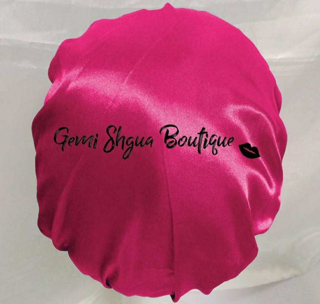 Fuchsia 100% Satin with "Gemi Shgua Boutique"
