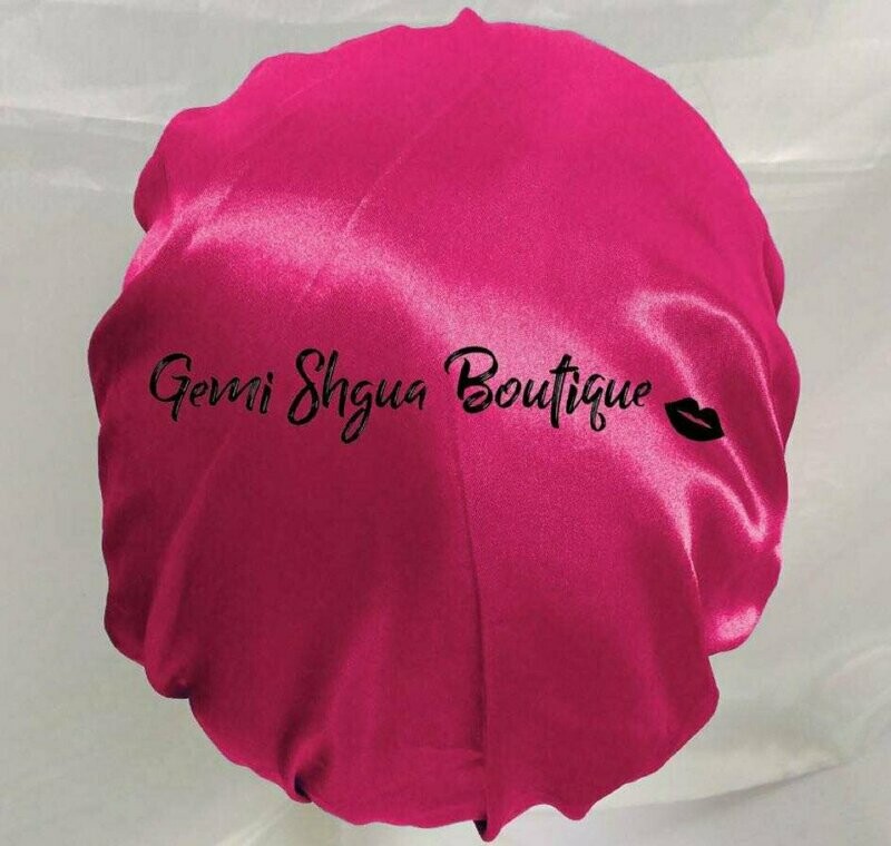 Fuchsia 100% Satin with "Gemi Shgua Boutique"