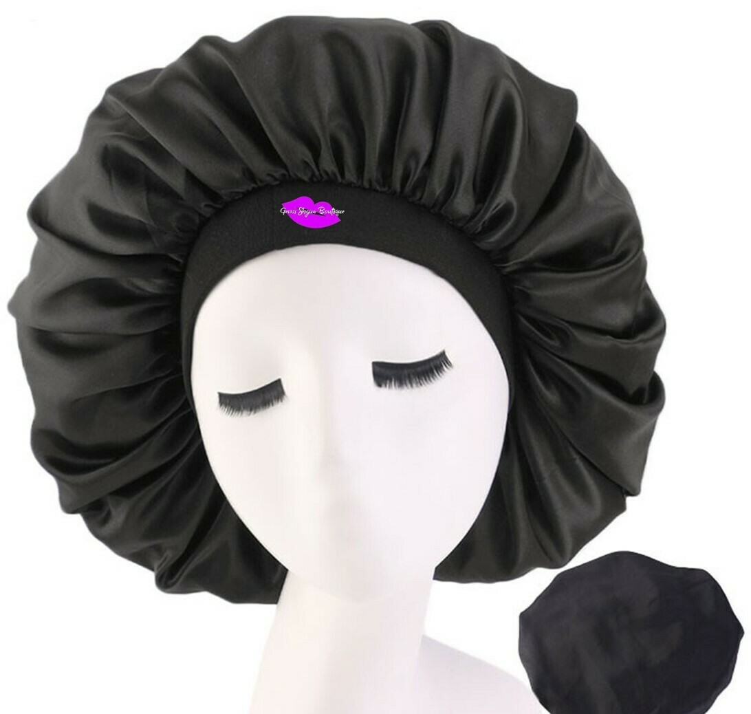 Black with pink lip logo 100% Statin Bonnet