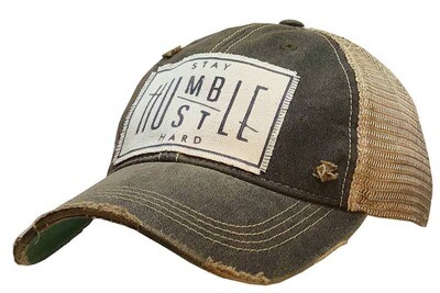 Vintage Life - Stay Humble Hustle Hard Distressed Trucker Cap