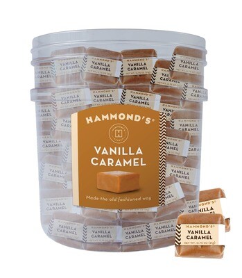 Hammond's Candies - Wrap Caramel Vanilla in Display Tub .75oz- 80-pcs
