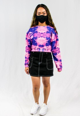 Pink and Blue Cropped Crewneck