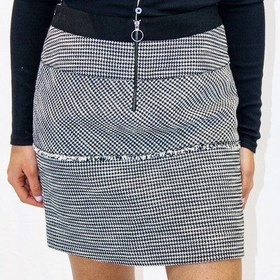Black and White Tweed Miniskirt