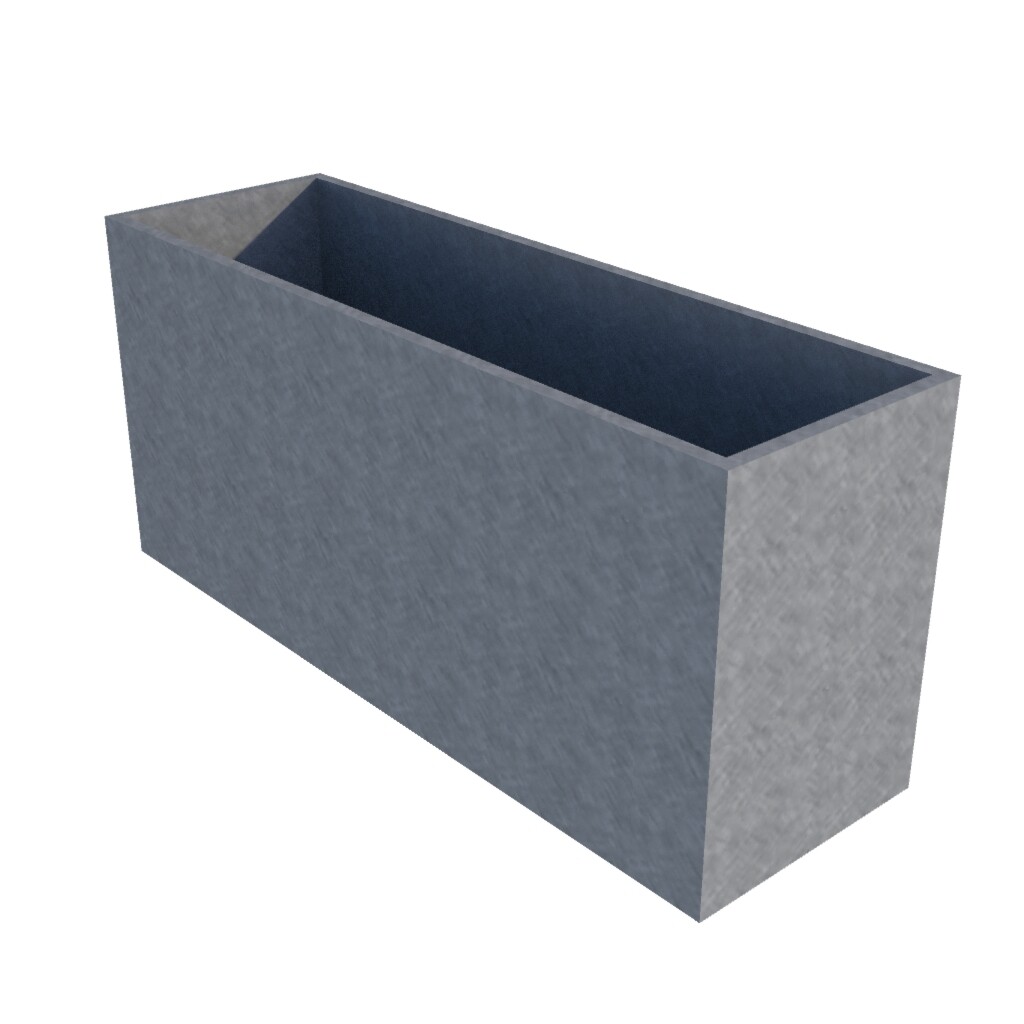 Galvanised Rectangular Planter 1000 x 350 x 550