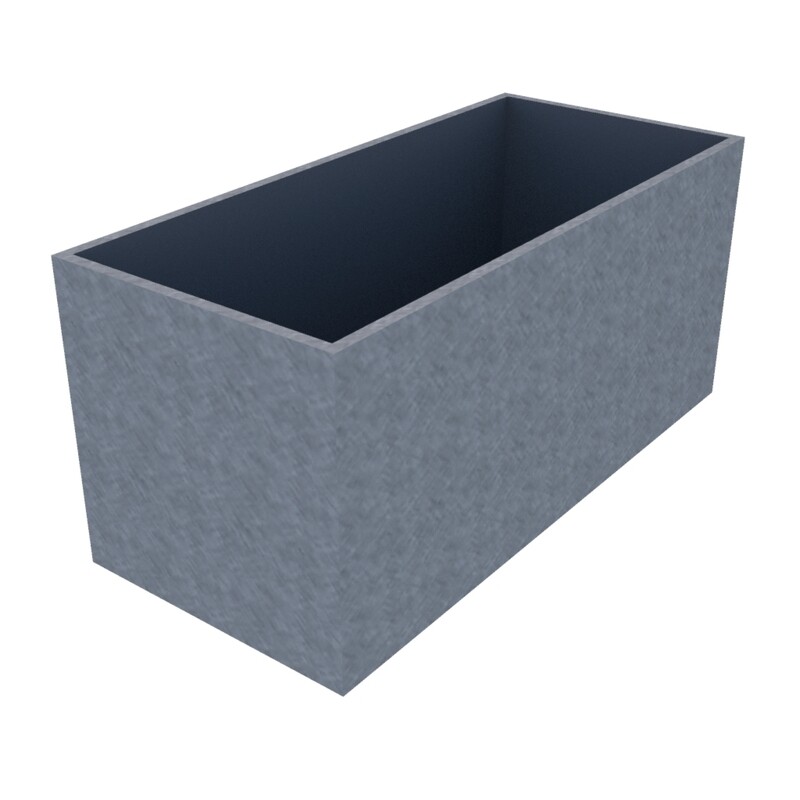 Galvanised Rectangular Planter 1100 x 500 x 500