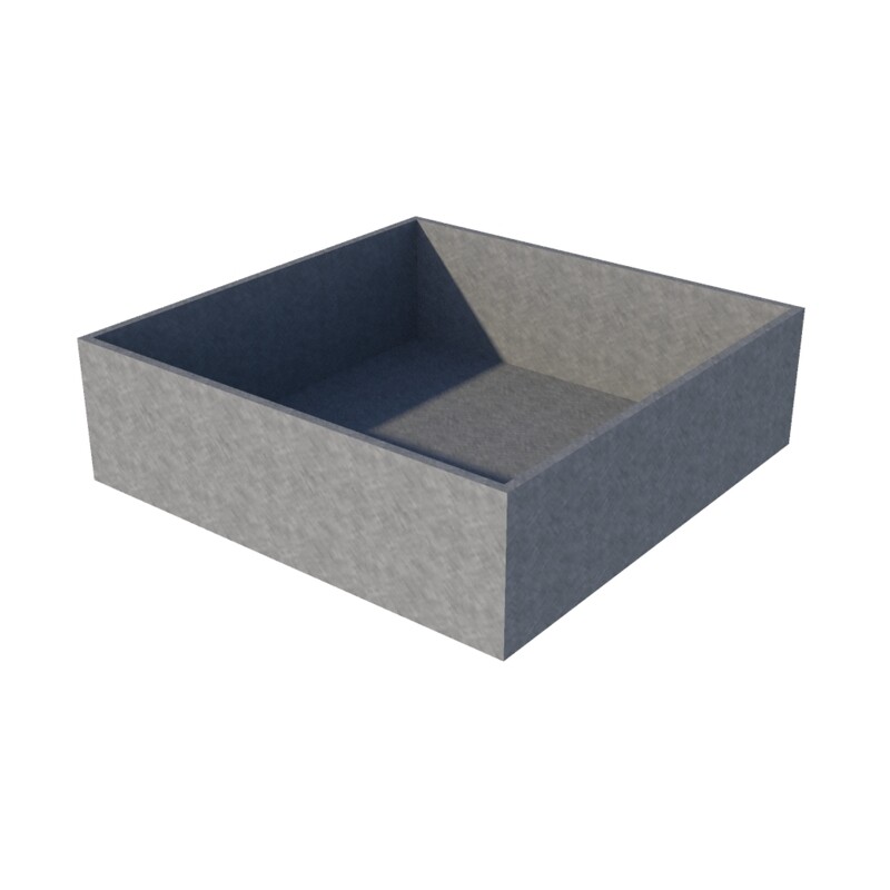 Galvanised Cube Planter 1000 x 1000 x 300