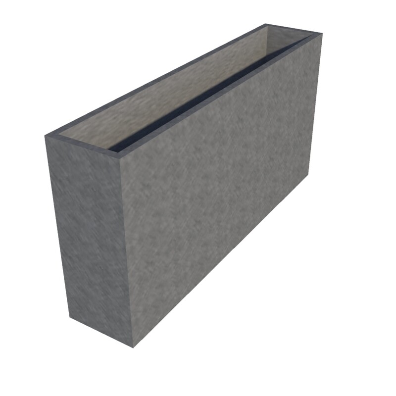 Galvanised Rectangular Planter 1000 x 200 x 500