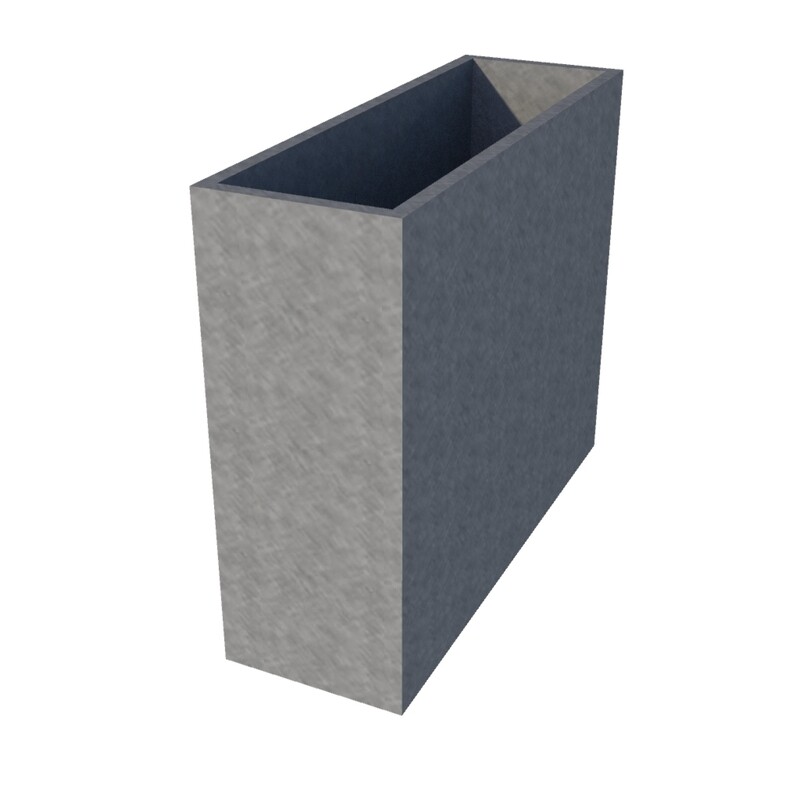 Galvanised Rectangular Planter 900 x 300 x 750