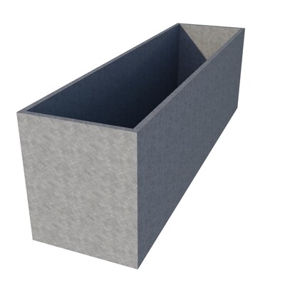 Galvanised Rectangular Planter 1950 x 500 x 600