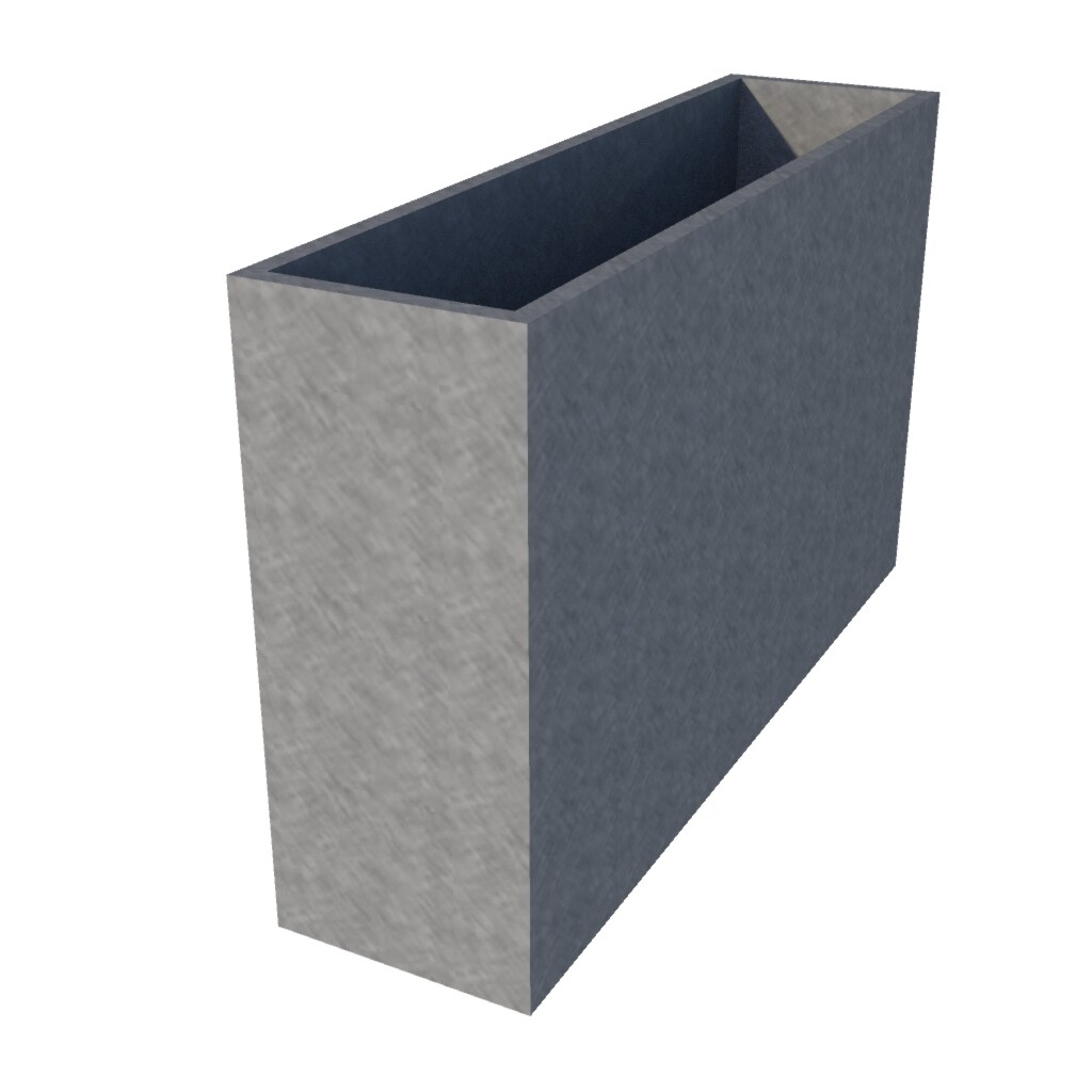 Galvanised Rectangular Planter 1150 x 300 x 700