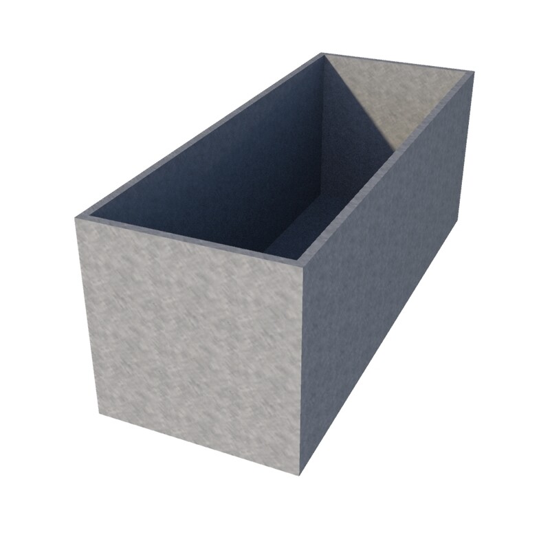 Galvanised Rectangular Planter 1600 x 600 x 600