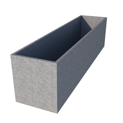 Galvanised Rectangular Planter 1950 x 450 x 500