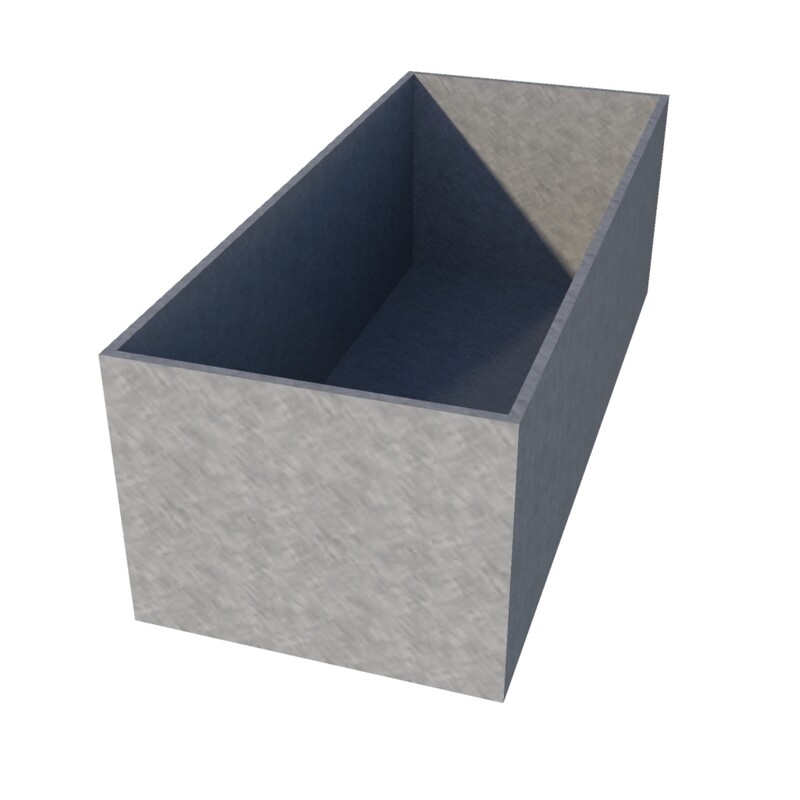 Galvanised Rectangular Planter 1200 x 500 x 400