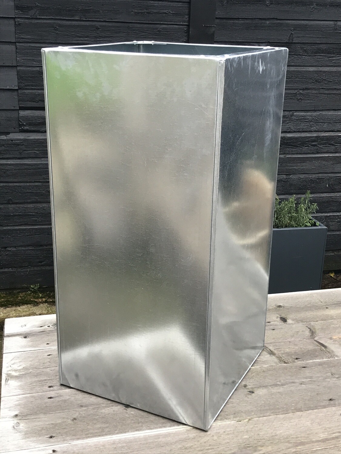 Tall Galvanised Cube Planter 450 x 450 x 900