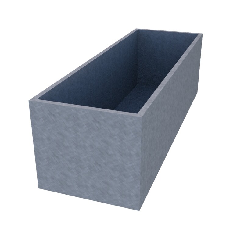 Galvanised Rectangular Planter 1500 x 500 x 450