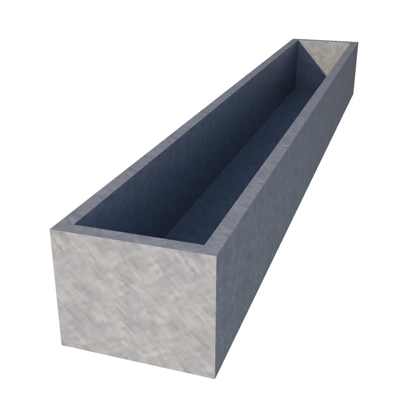 Galvanised Window Box 1800 x 250 x 200
